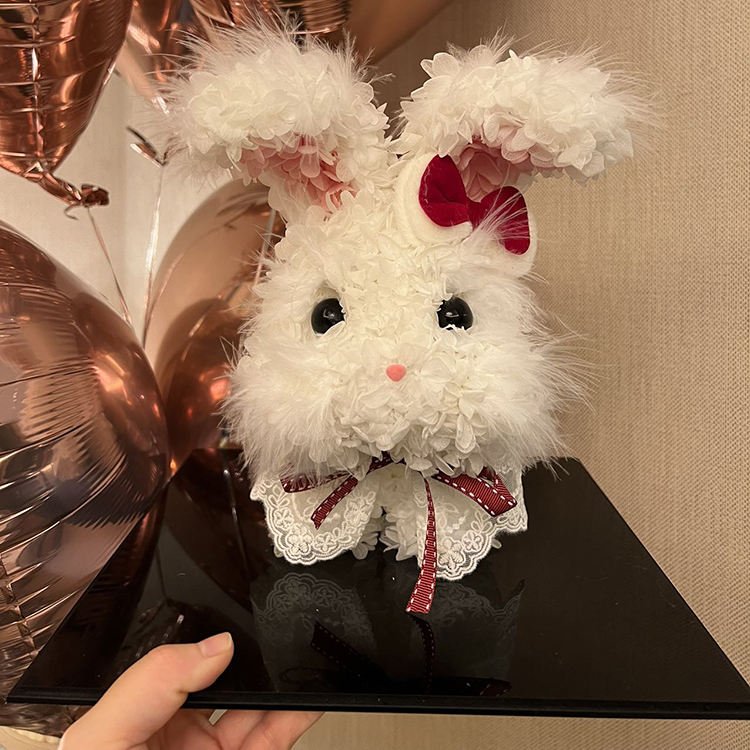 Factory Customization Cute Rabbit Creative Gift Hydrangea Artificial Flower Natural Dried Preserved Hydrangea Flowers