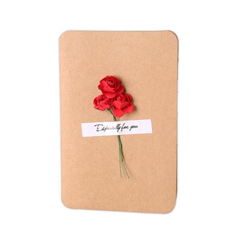 Mother's Day Father's Day Thank You Natural Dry Flower Customized Dried Flower Greeting Cards