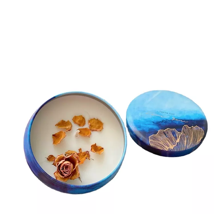 Large Tin Can Scented Dried Flower Candles Can Be Customized As A Set Gift Box Ethnic Style Candle