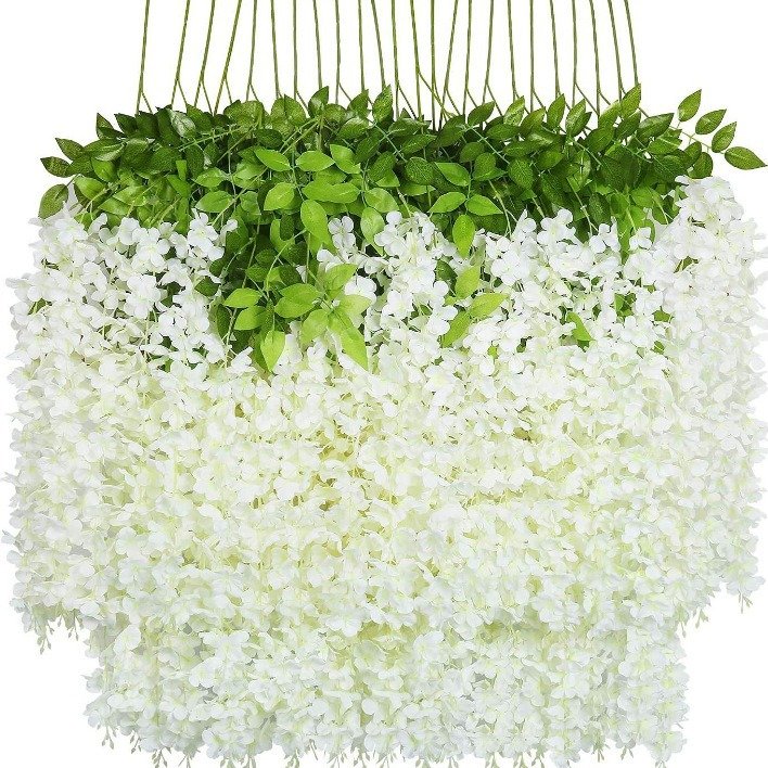 Wholesale High Quality Wisteria Artificial Flower Wisteria Hanging Flowers Wisteria Vine For Wedding Silk Flowers Decoration