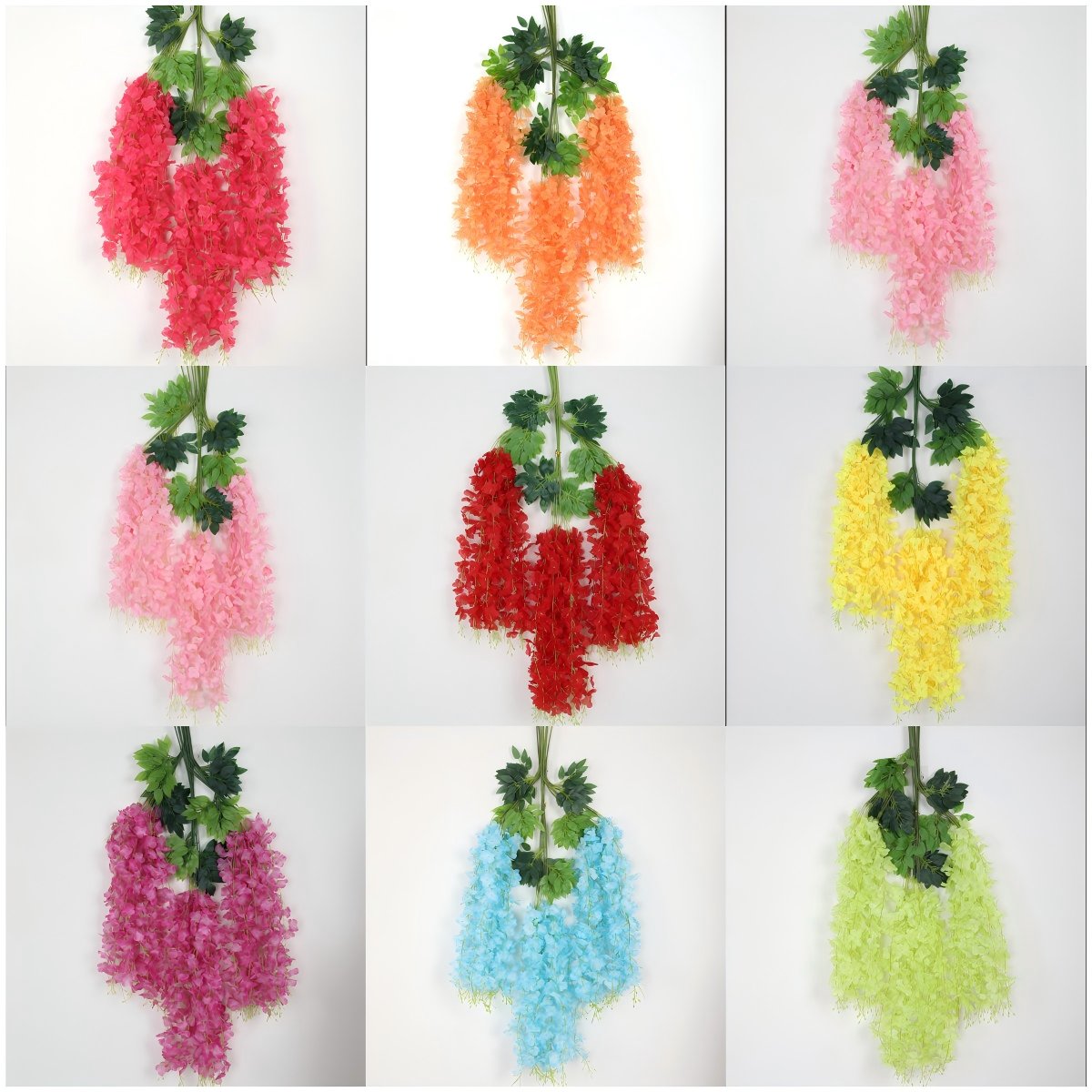 Wholesale High Quality Wisteria Artificial Flower Wisteria Hanging Flowers Wisteria Vine For Wedding Silk Flowers Decoration
