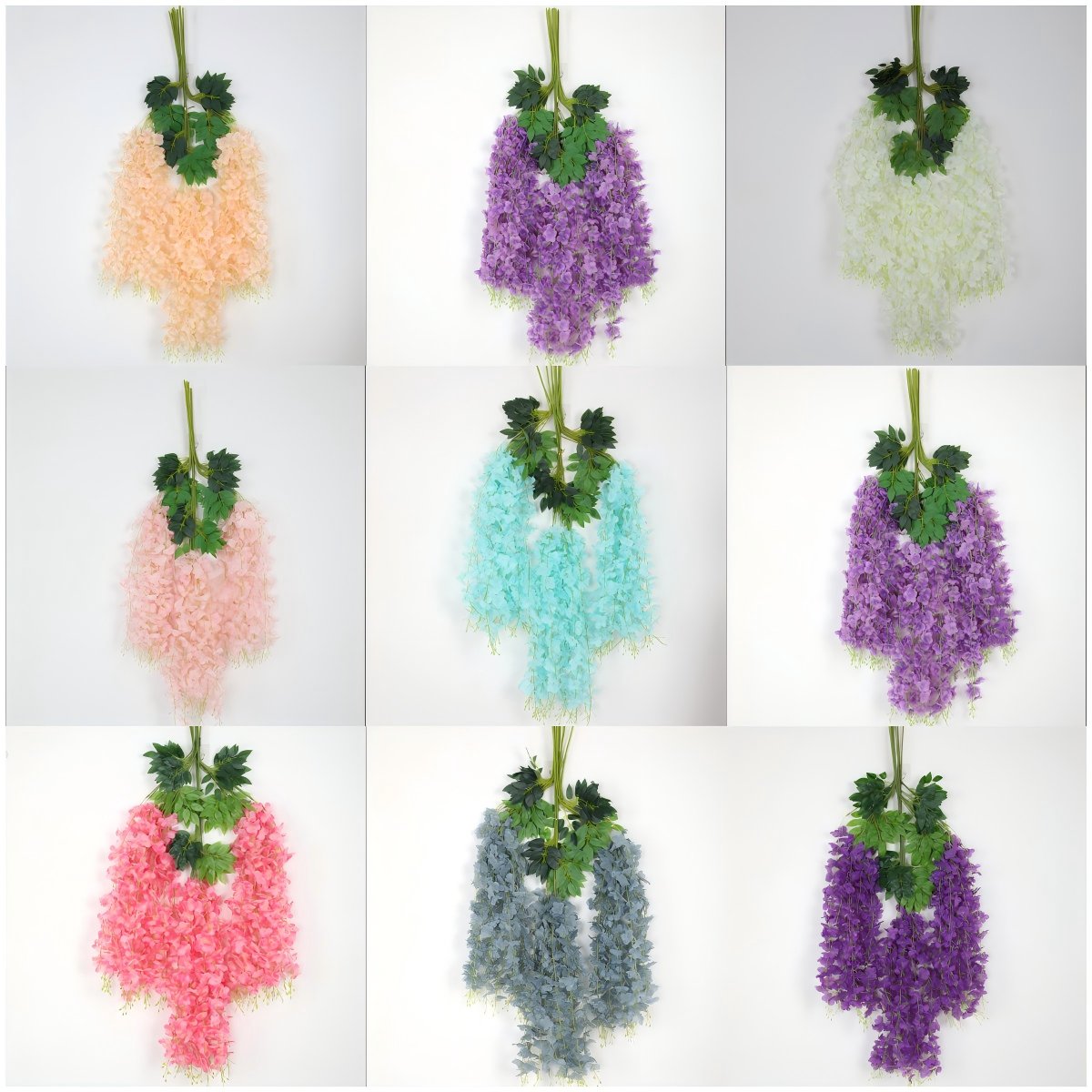 Wholesale High Quality Wisteria Artificial Flower Wisteria Hanging Flowers Wisteria Vine For Wedding Silk Flowers Decoration