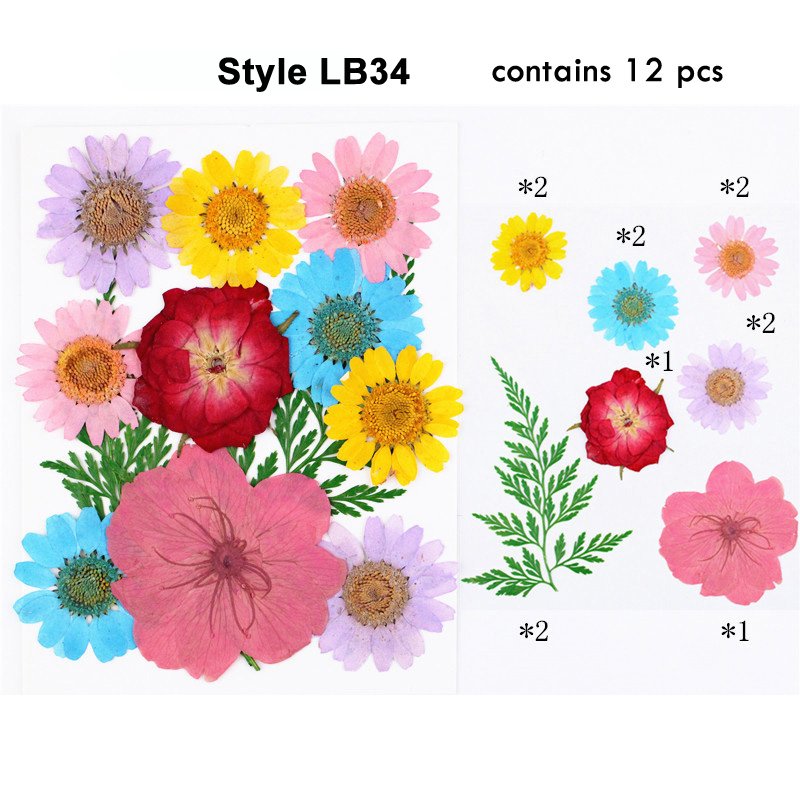 Popular Handmade Nail Art Accessories Resin Dry Decorative Art Nature Dried Pressed Flower