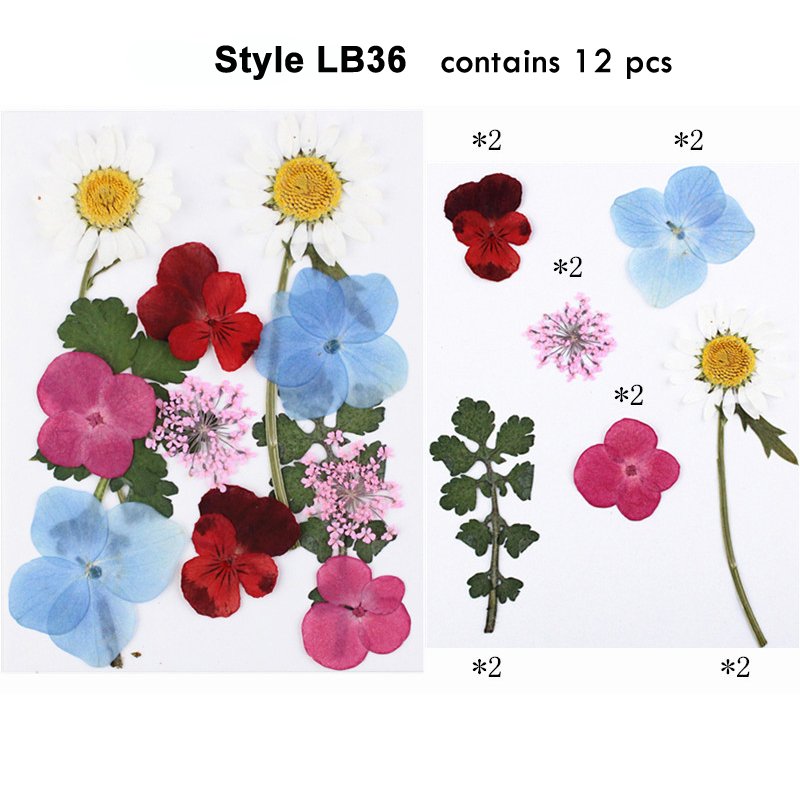 Popular Handmade Nail Art Accessories Resin Dry Decorative Art Nature Dried Pressed Flower