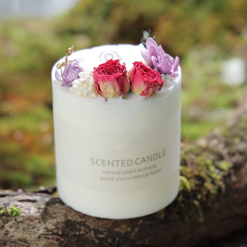Wholesale Factory Buy Luxury Handmade Wedding Home Decoration Aromatherapy Set Custom Dried Flower Soy Wax Scented Candles