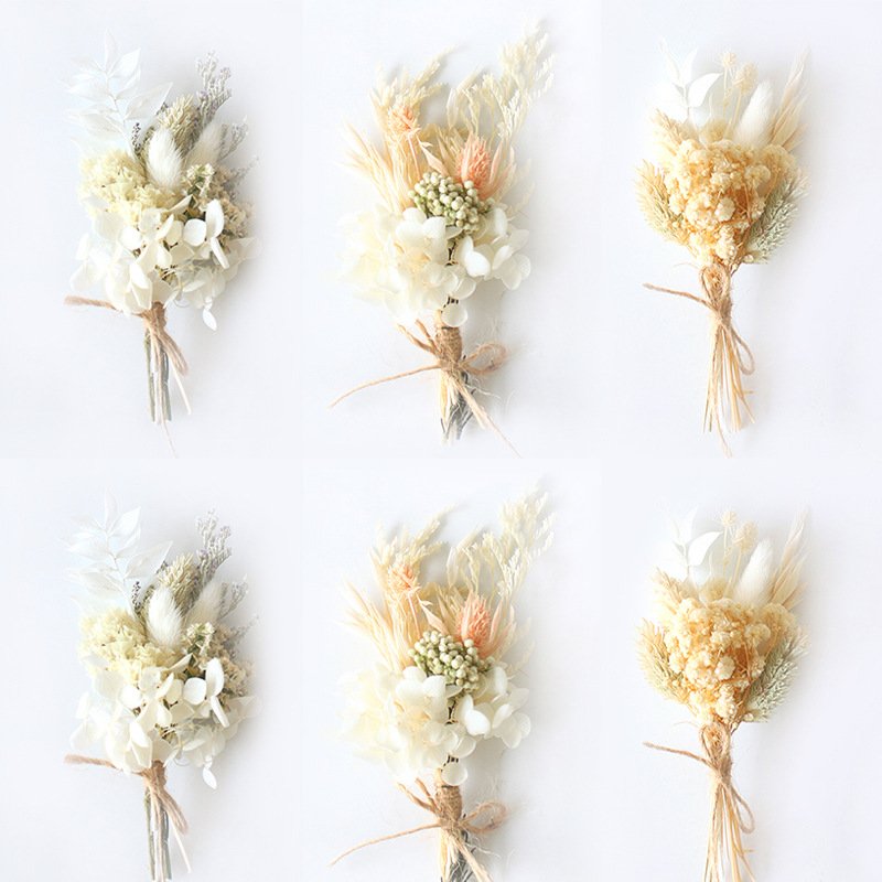 Naturally Mini Dried Floral Bouquet for Table Decoration Letterbox Gift Boutonniere Boho Cake Flowers