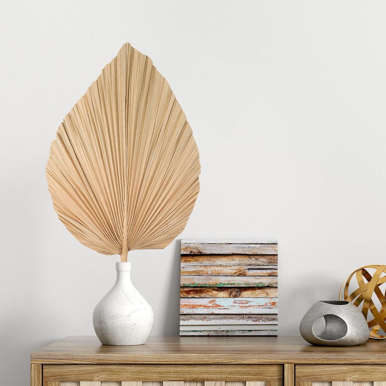 Factory Wholesale Large Livistona Leaf Pure Natural Dried Flower Cattail Fan 44*25cm for Wedding or Home Interior Decoration