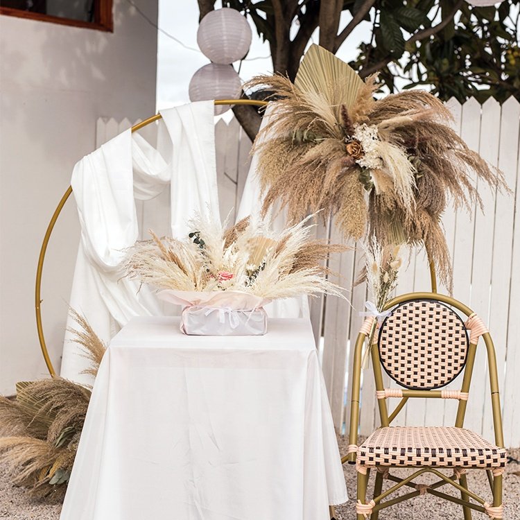 customized dried flowers wedding centerpieces table decorations pampas rose table centerpieces