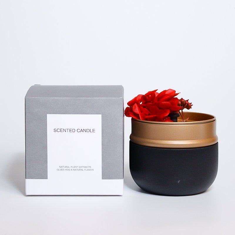 Dried Flower Scented Candle Eternal flower scented candle tin household set lasting fresh fragrance wedding gift
