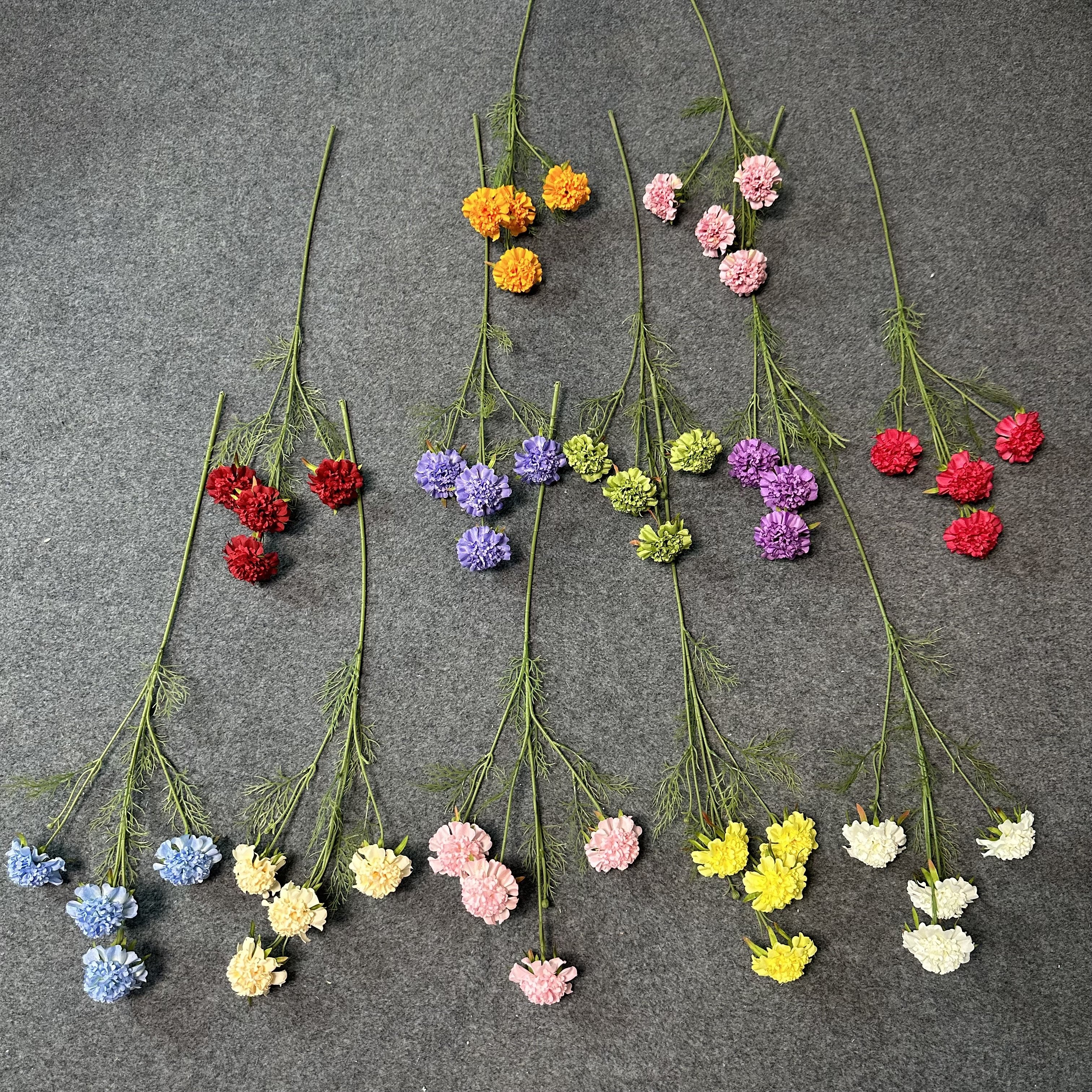 Direct Selling Scabiosa atropurpurea artificial flower 76CM small dried flowers for decoration wedding artificial