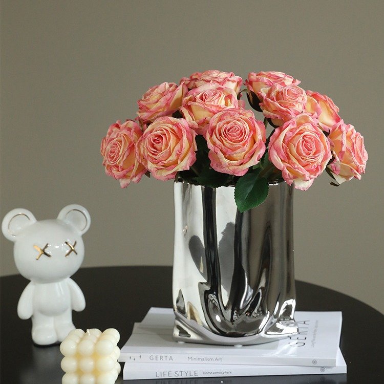 Eternal Flower Dried Flower 7 Head Bouquet High-grade Real Flower European Retro Rose