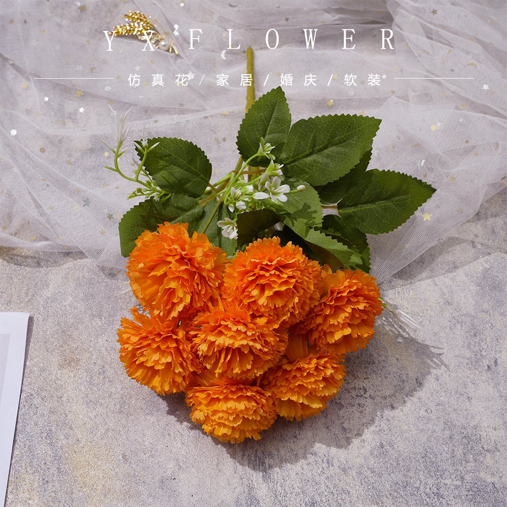 7 Carnation Ball European Style Bundle Hotel Home Decoration Window Meichen Indoor Soft Set Simulation Flowers