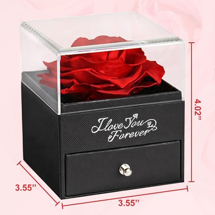 Best selling products 2023 dried flower eternal acrylic rose gift box