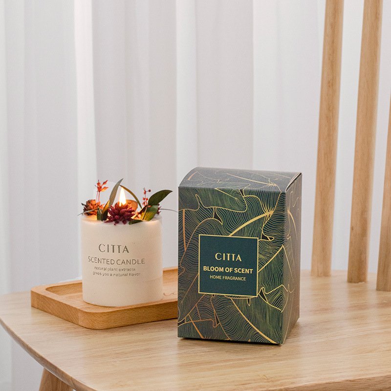 Wholesale soy wax custom fragrance private label aroma therapy dry flower wedding favors gifts guest scented candles