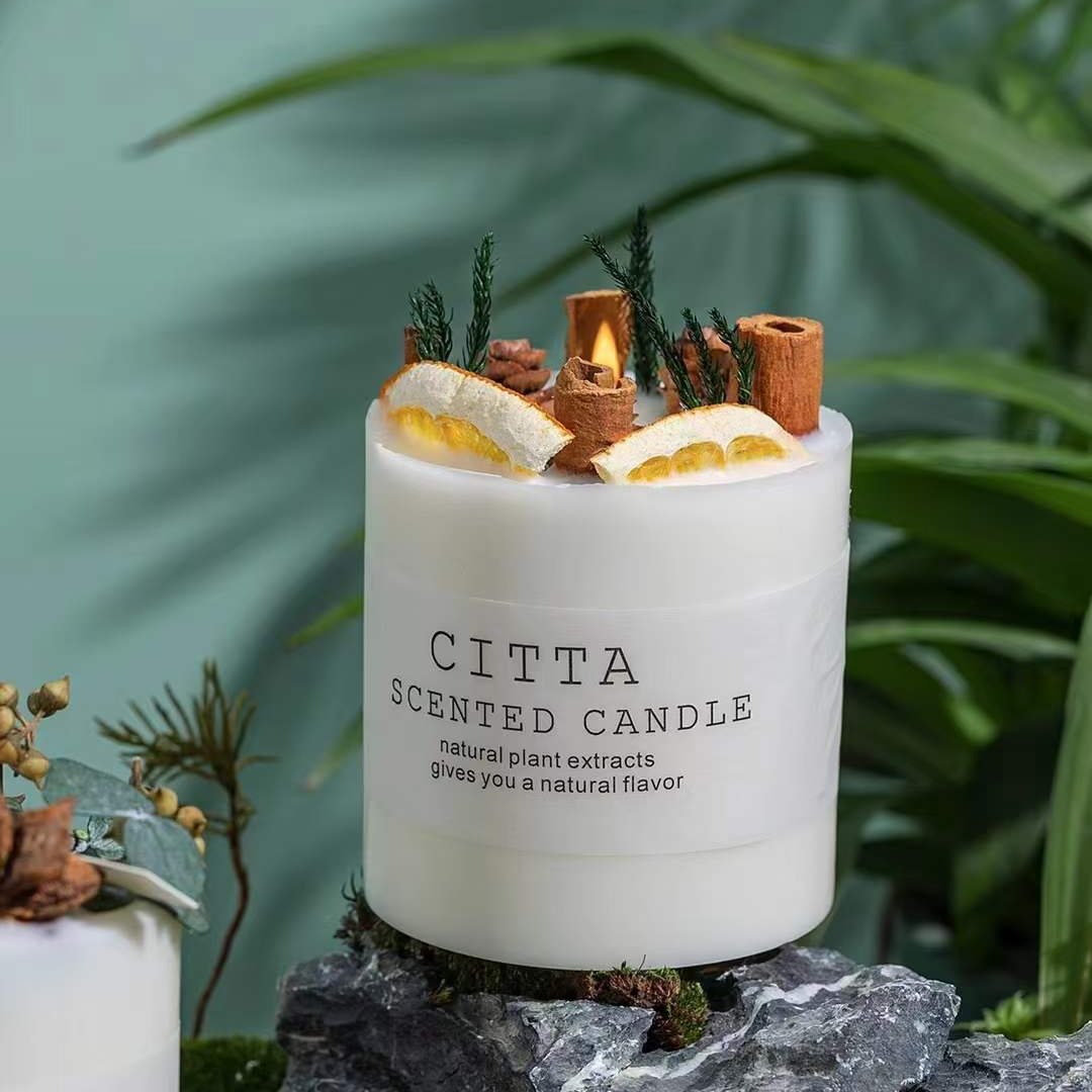 Wholesale soy wax custom fragrance private label aroma therapy dry flower wedding favors gifts guest scented candles