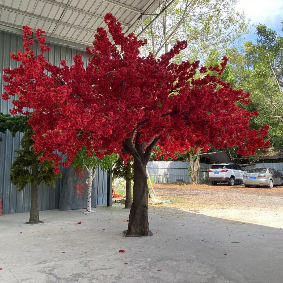 Simulated Cherry Blossom Tree White Wedding Decoration Artificial Flowers for Studio or Home Fishing Branches Included