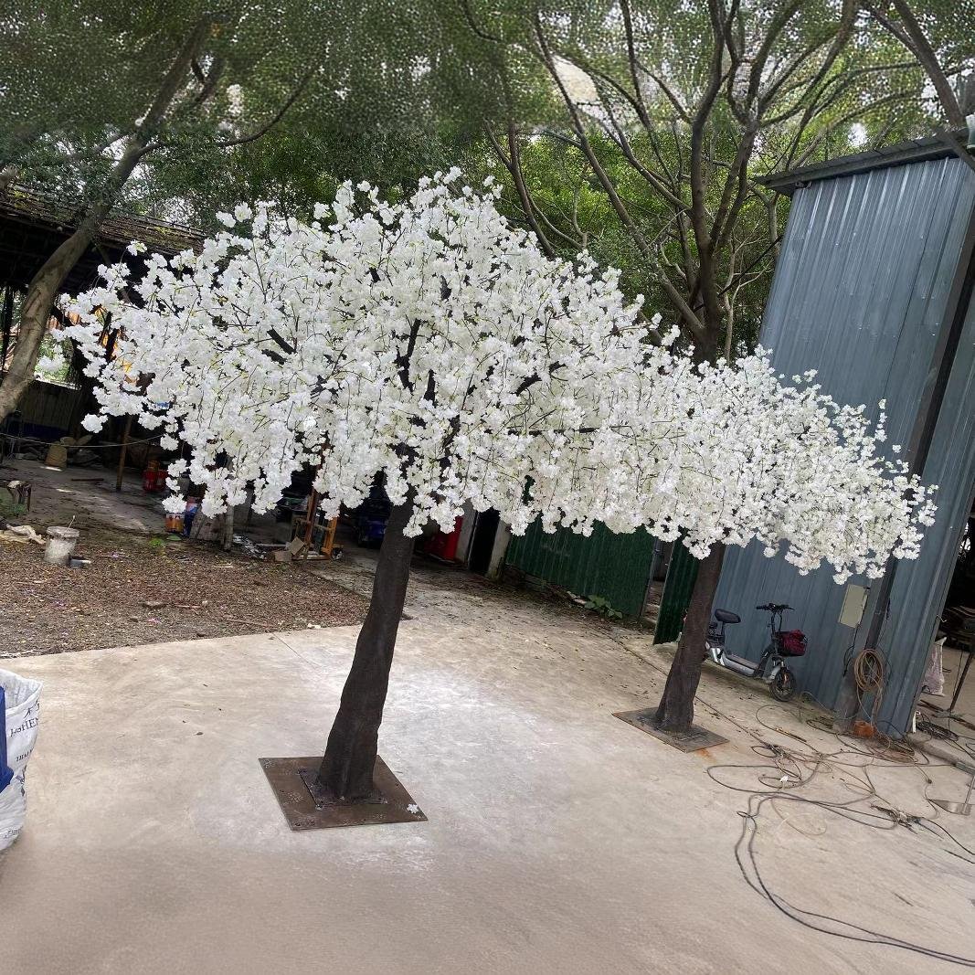 Simulated Cherry Blossom Tree White Wedding Decoration Artificial Flowers for Studio or Home Fishing Branches Included