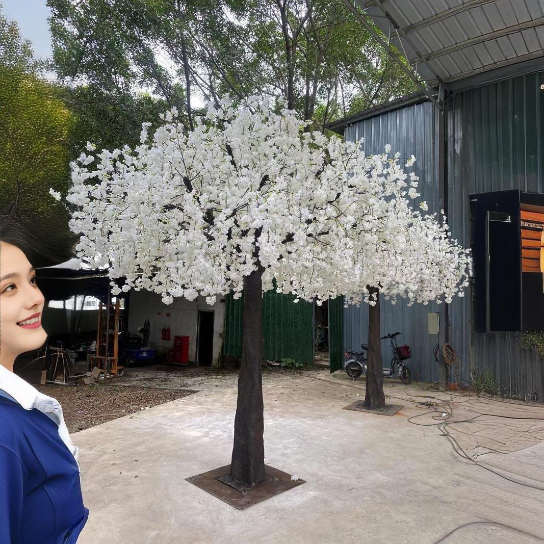 Simulated Cherry Blossom Tree White Wedding Decoration Artificial Flowers for Studio or Home Fishing Branches Included