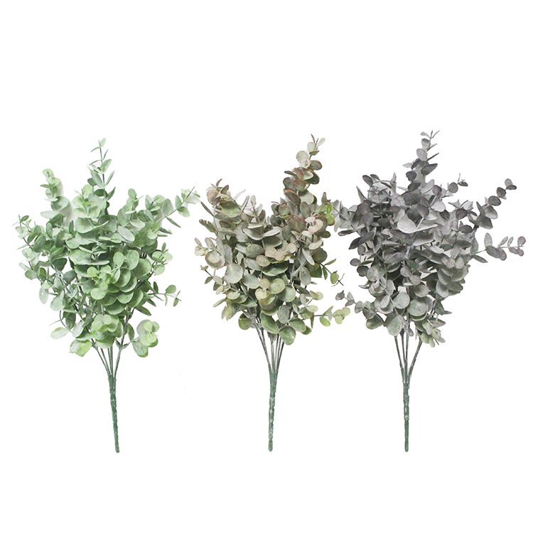 Waterproof Simulation Eucalyptus Bush Artificial Flowers Greenery Dried Foliage Arrangement for Home Garden Decor Color Green