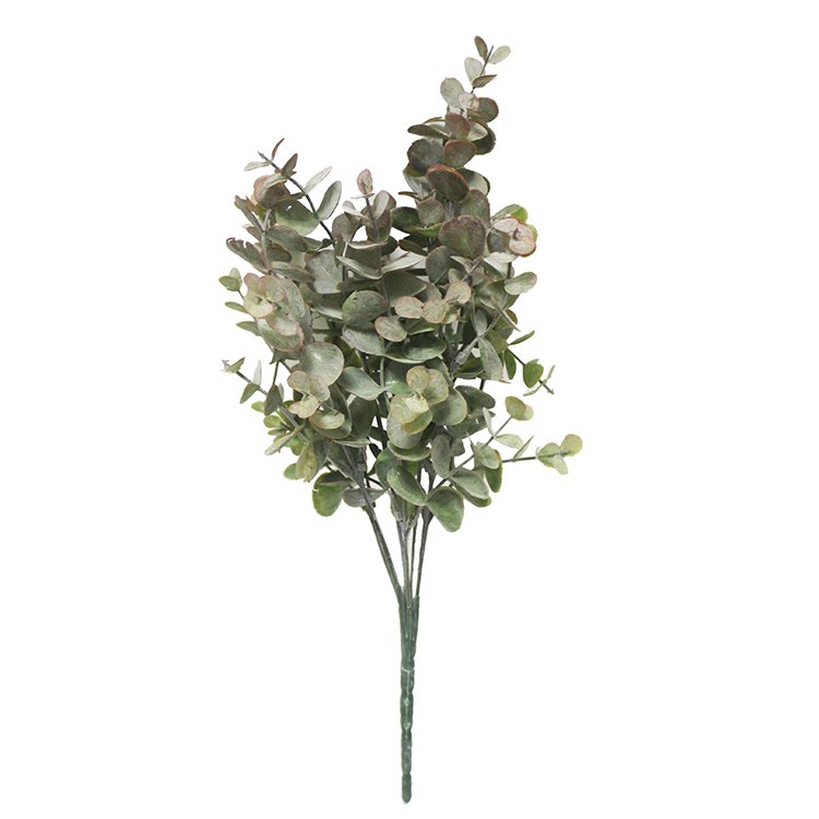 Waterproof Simulation Eucalyptus Bush Artificial Flowers Greenery Dried Foliage Arrangement for Home Garden Decor Color Green