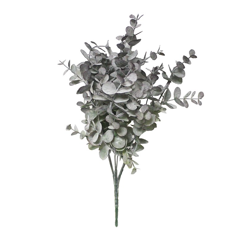 Waterproof Simulation Eucalyptus Bush Artificial Flowers Greenery Dried Foliage Arrangement for Home Garden Decor Color Green