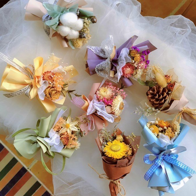O-066 Wedding Decorations Equipment Dried Flowers Wedding Table Decor Preserved Flowers Natural Dried Bouquet