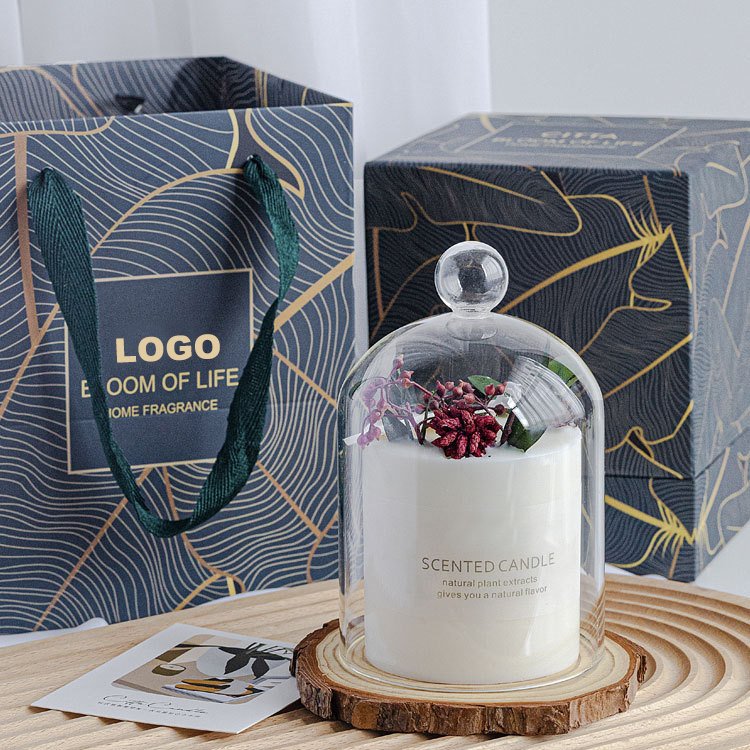 Luxury Preserved Flower Decoration Flower Scented Bougie Soy Wax Candles Smoke Free With Base And Gift Box Exquisite Gifts