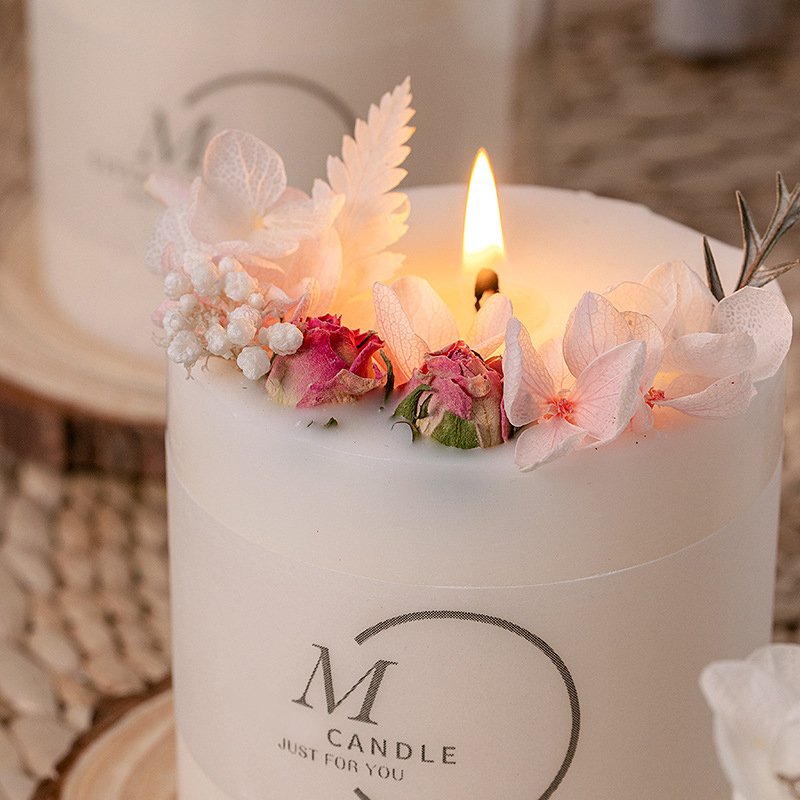 Luxury Preserved Flower Decoration Flower Scented Bougie Soy Wax Candles Smoke Free With Base And Gift Box Exquisite Gifts