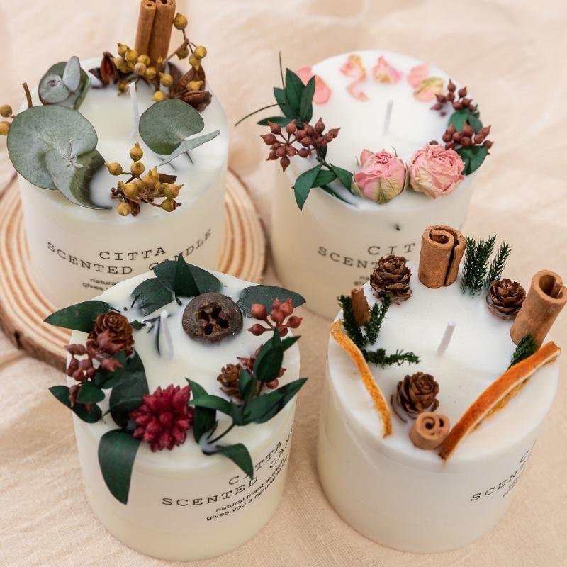 Luxury Preserved Flower Decoration Flower Scented Bougie Soy Wax Candles Smoke Free With Base And Gift Box Exquisite Gifts