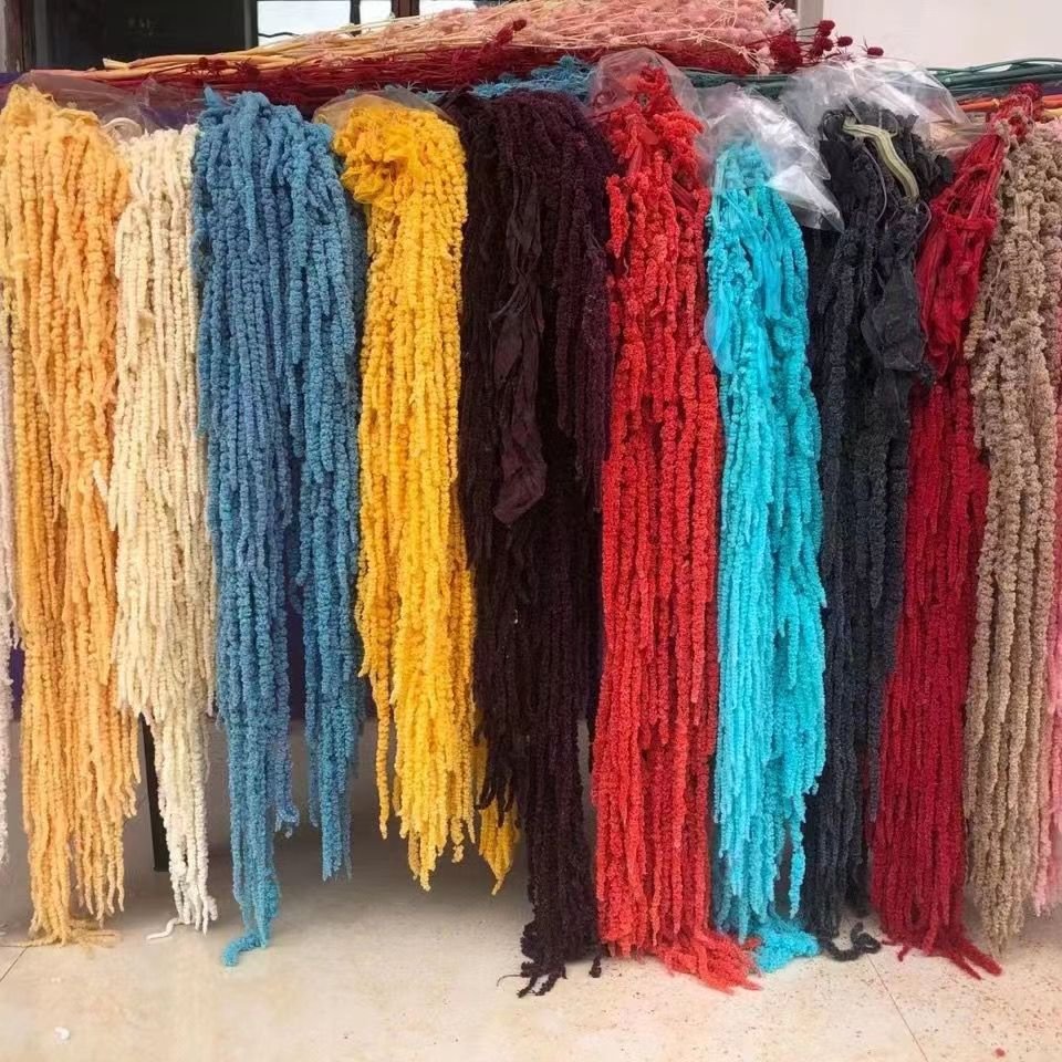 Wholesale Preserved Amaranthus Bunch 80cm Length Natural Dried Flowers for Wedding Ceiling Decoration