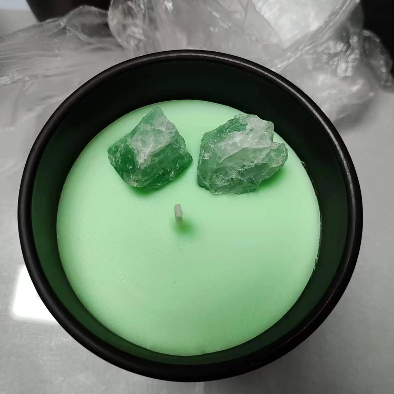 Low OEM crystal dry flower custom private label gift box soy wax message scented candles