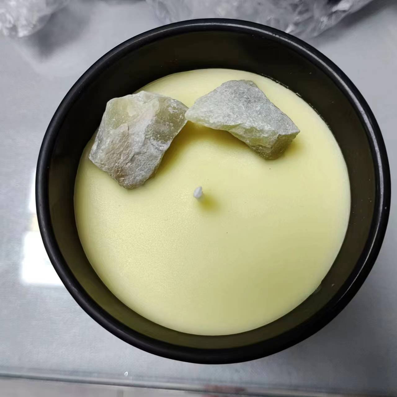 Low OEM crystal dry flower custom private label gift box soy wax message scented candles