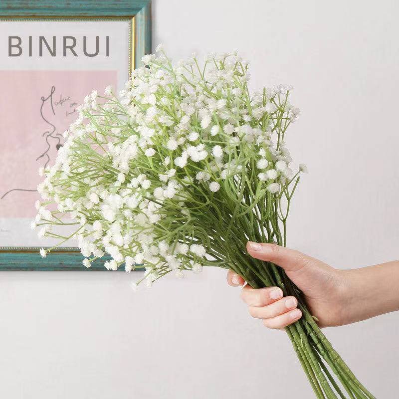 Wholesale Dried Decorative Flowers White Colorful Babysbreath Real Touch Gypsophila