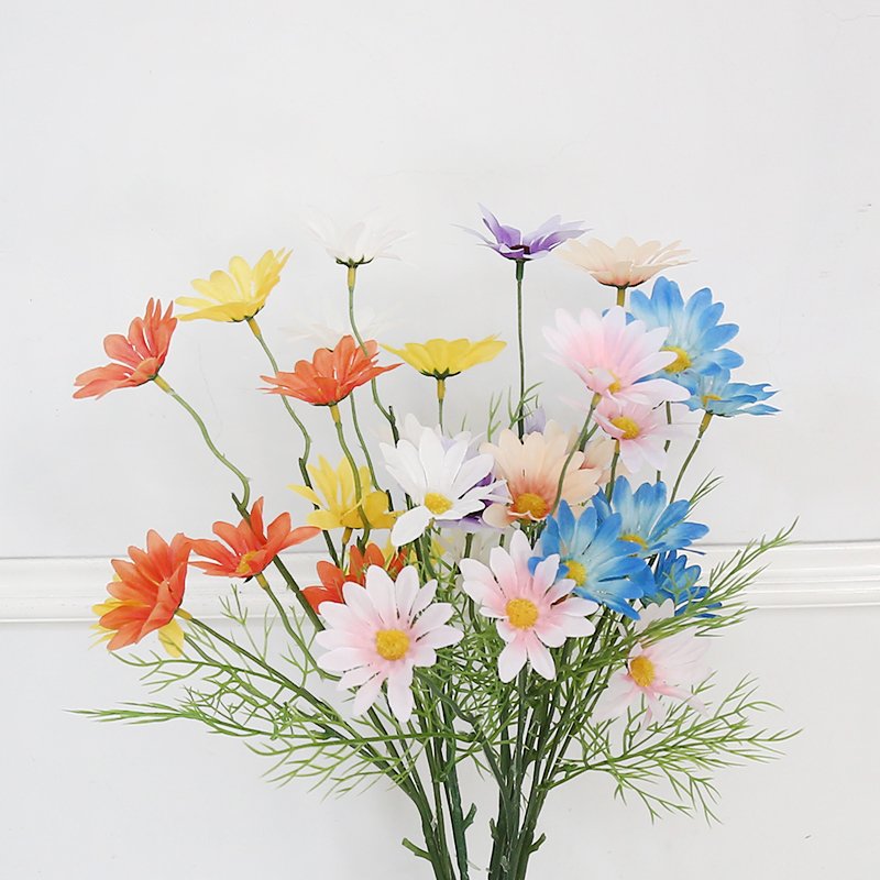 artificial flower decoration simulation daisy cheap flowers plastic small daisy floral silk home outdoor decoration wholesale