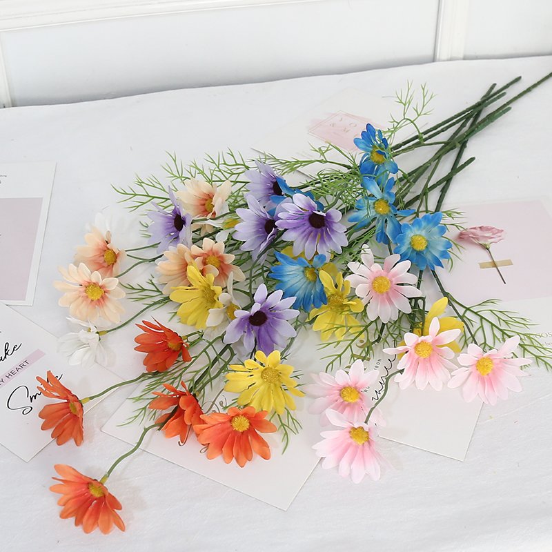 artificial flower decoration simulation daisy cheap flowers plastic small daisy floral silk home outdoor decoration wholesale