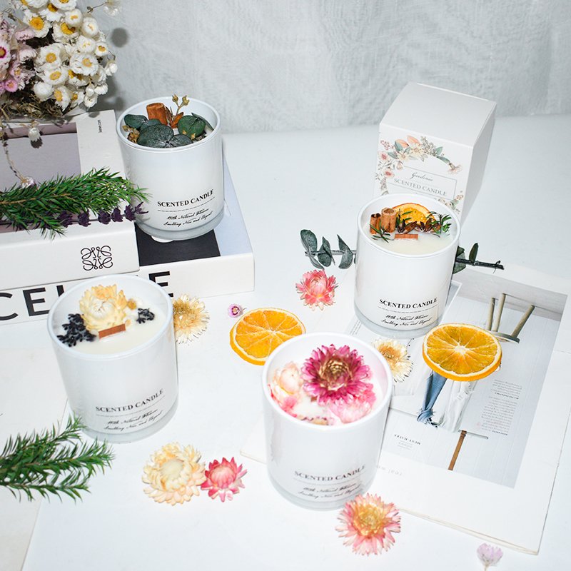 200g Dried Flower Natural Fragrance Private Label Soy Wax Scented Candle