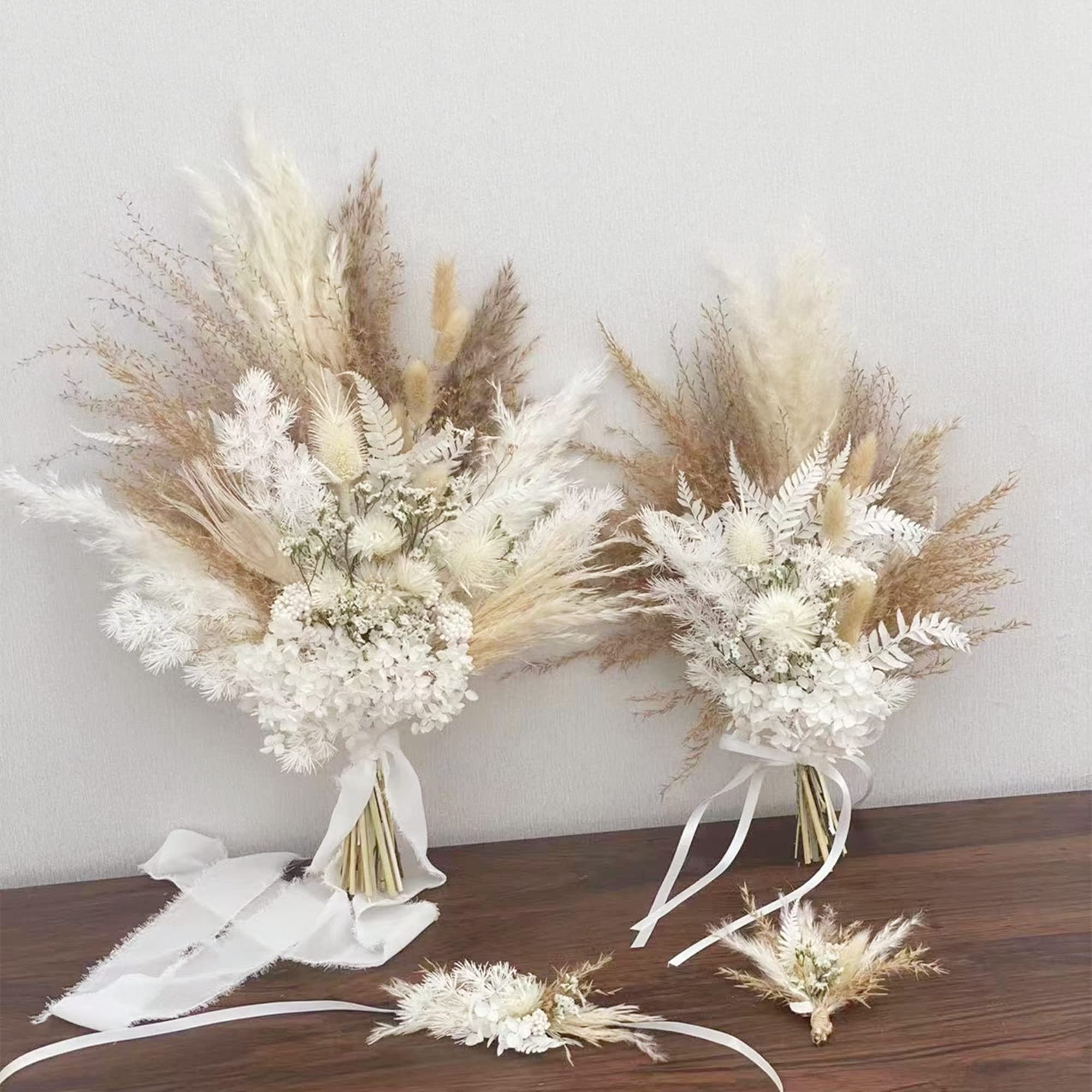 Cheap Free Sample Natural Pampass Bridal Bridesmaid Dried Flowers Bouquet for Wedding Arrangement Decorative Arch