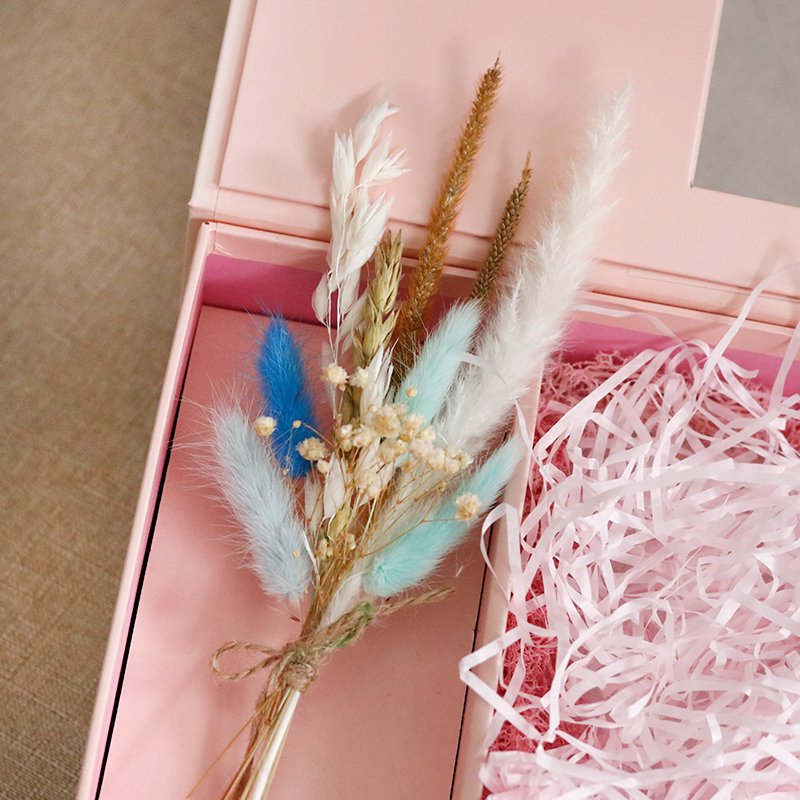 CH-057 Wholesale New Design real Nature Mixed Baby Breath bunny tails Mini Dried Flower Bouquet For Gift box Decorate