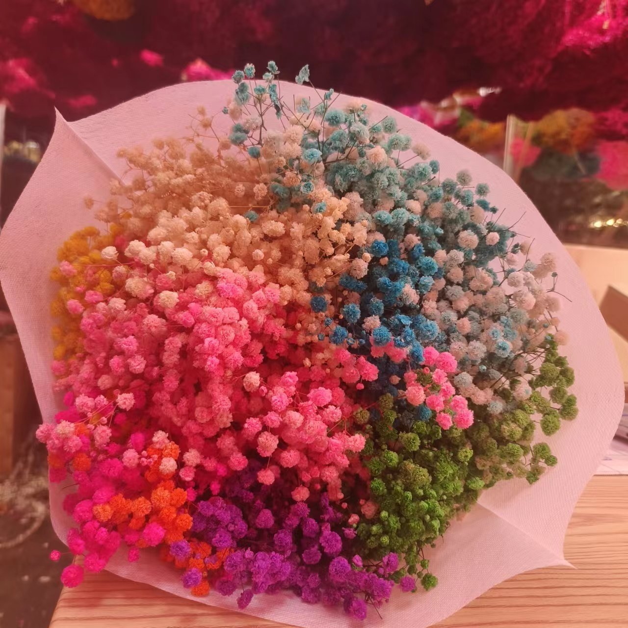 Wholesale dried flowers 50g 120g 500g home decorative preserved natural gypsophila bouquet for wedding floral flower arrangement