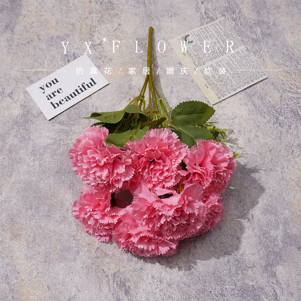 7 Carnations New European Style Bundle Hotel Home Decoration Window Meichen Indoor Soft Decoration Set Simulation Flowers