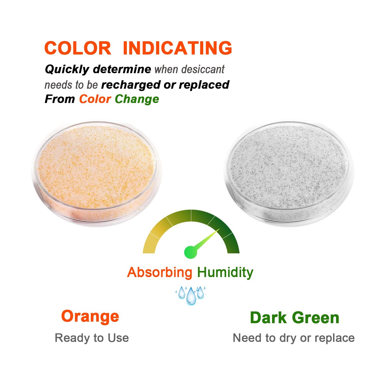 Custom logo 1kg home use reusable color indicating orange flower drying silica gel sand for drying preserve flowers