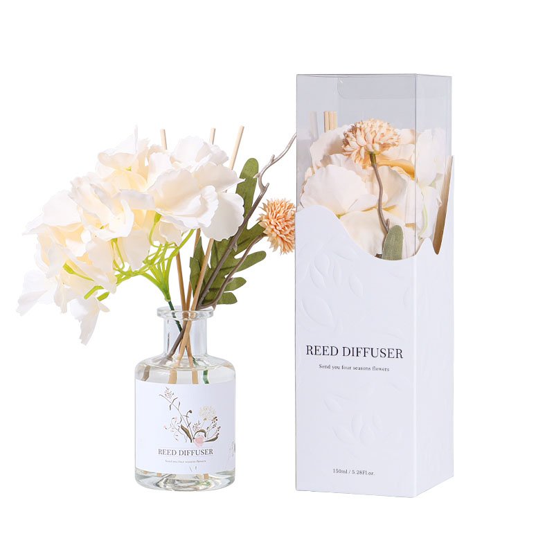 150ml Eternal Flower Reed Diffuser Glass Bottle Fragrance Air Freshener Dried Flower Reed Diffuser Window Box