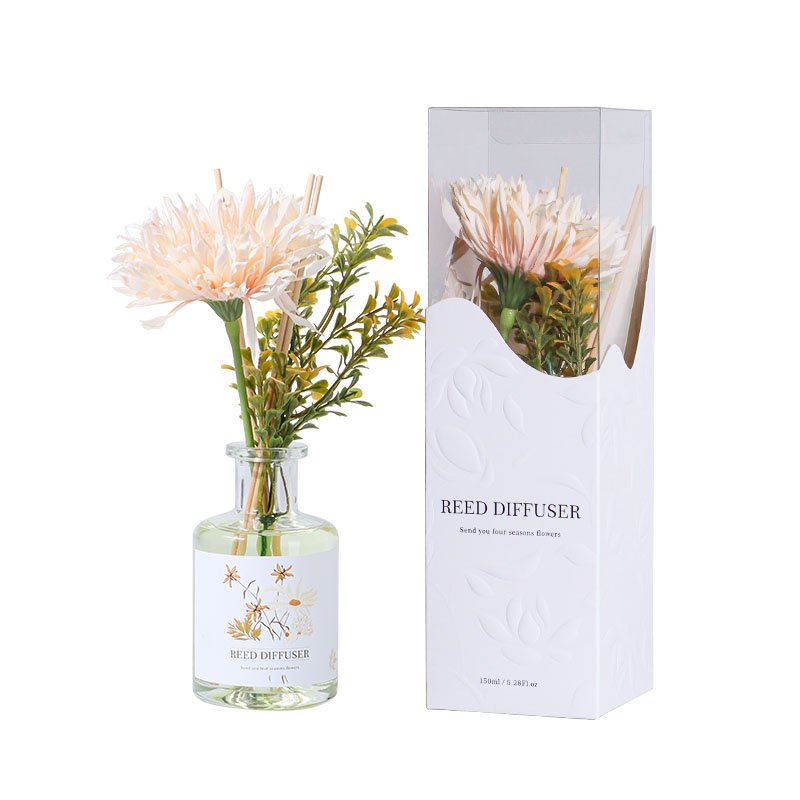 150ml Eternal Flower Reed Diffuser Glass Bottle Fragrance Air Freshener Dried Flower Reed Diffuser Window Box