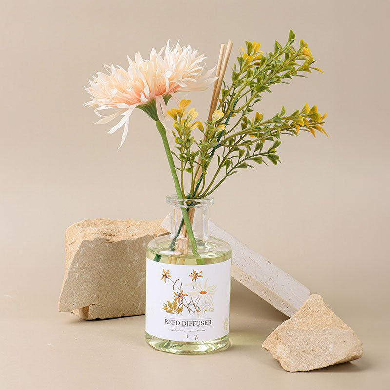 150ml Eternal Flower Reed Diffuser Glass Bottle Fragrance Air Freshener Dried Flower Reed Diffuser Window Box