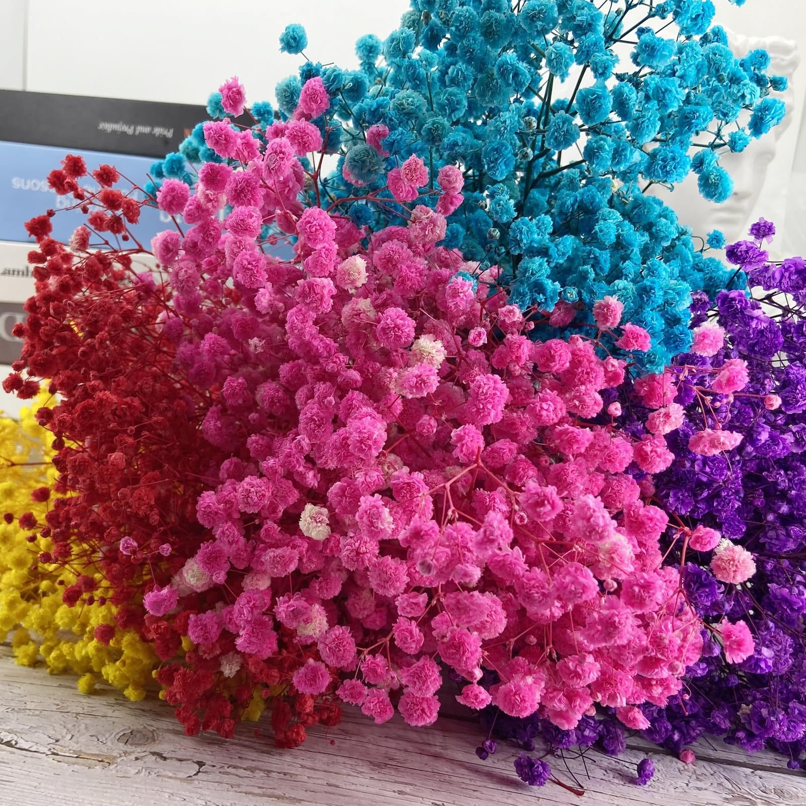 Mini 15cm Preserved Flowers Plants Babys Breath Gypsophila Dried Flowers Material for Bouquet Wedding Florist Party Event Decor