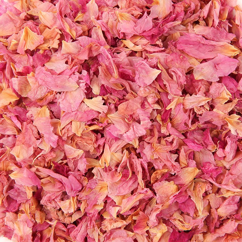Organic Clean Small Dried Flower Dry Organic Dry Petals Pure Light Pink Dried Rose Petals for Wedding Confetti/Tea/Candle/Cake