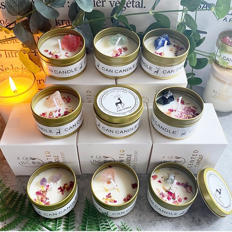 Hand-made dried flower scented candle Gift box Home long-lasting bedroom fragrance gift soy wax candle