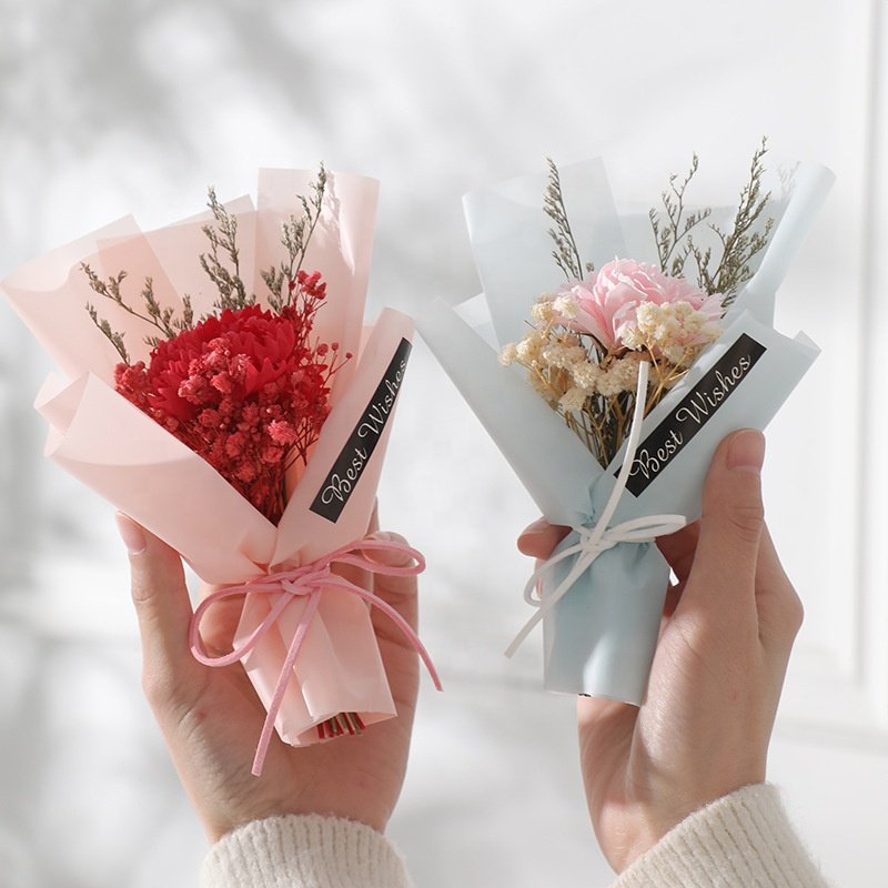 Wholesale Dried Flowers Artificial Soap Sunflower Mini Bouquet Wedding Valentines Mothers Day Gift Decoration ramos de flores