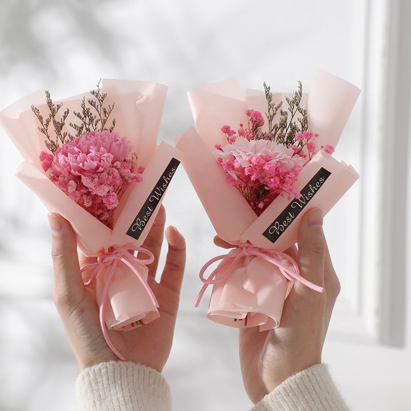 Wholesale Dried Flowers Artificial Soap Sunflower Mini Bouquet Wedding Valentines Mothers Day Gift Decoration ramos de flores