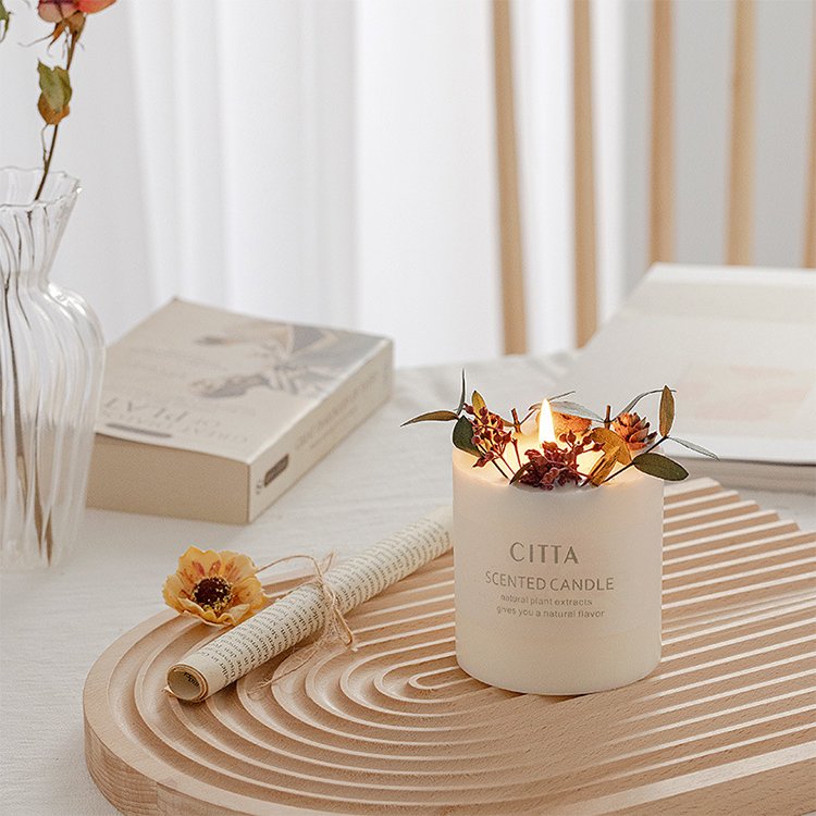 Natural Real Spirituality Aromatherapy Custom Luxury Vegan Dried Flowers Scented Candle Perfume Soy Wax Candle for Gift